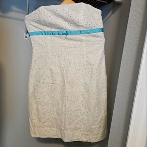Strapless eyelet dress
